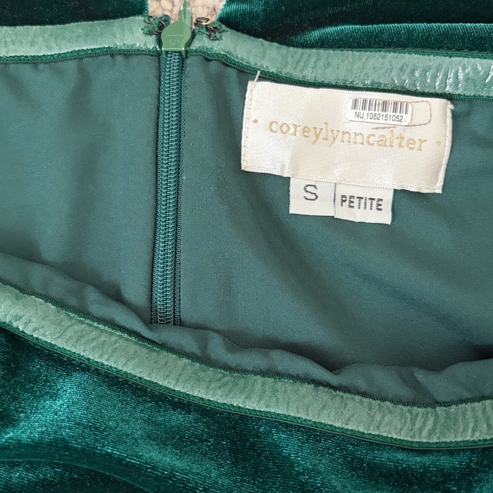 Anthropologie Corey Lynn Calter Green Velvet Jumpsuit Size Small Petite - Picture 7 of 8